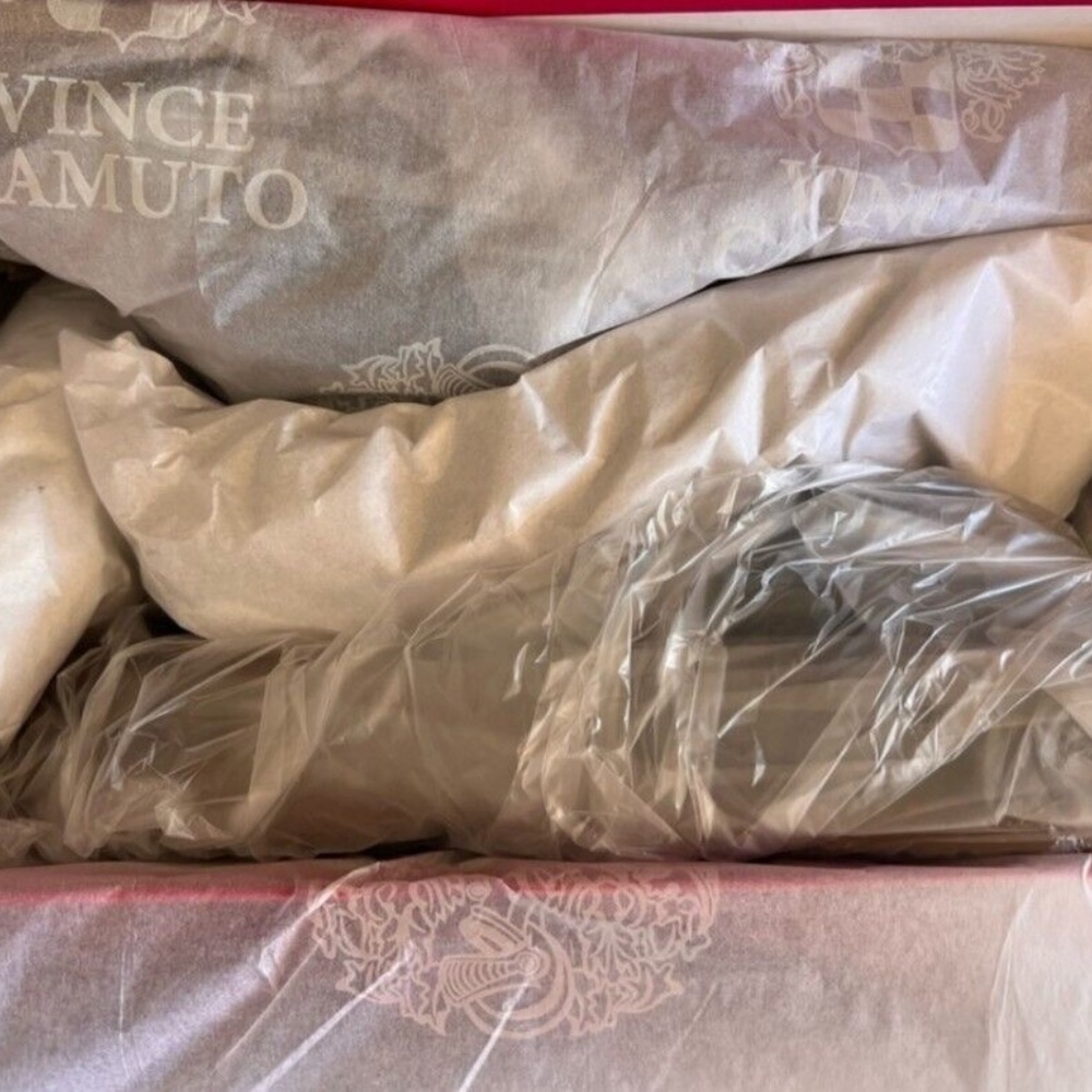New Vince Camuto Women's Kanadial Slide Sandal Suede Faux Fur Black Comfy NIB - Picture 6 of 8
